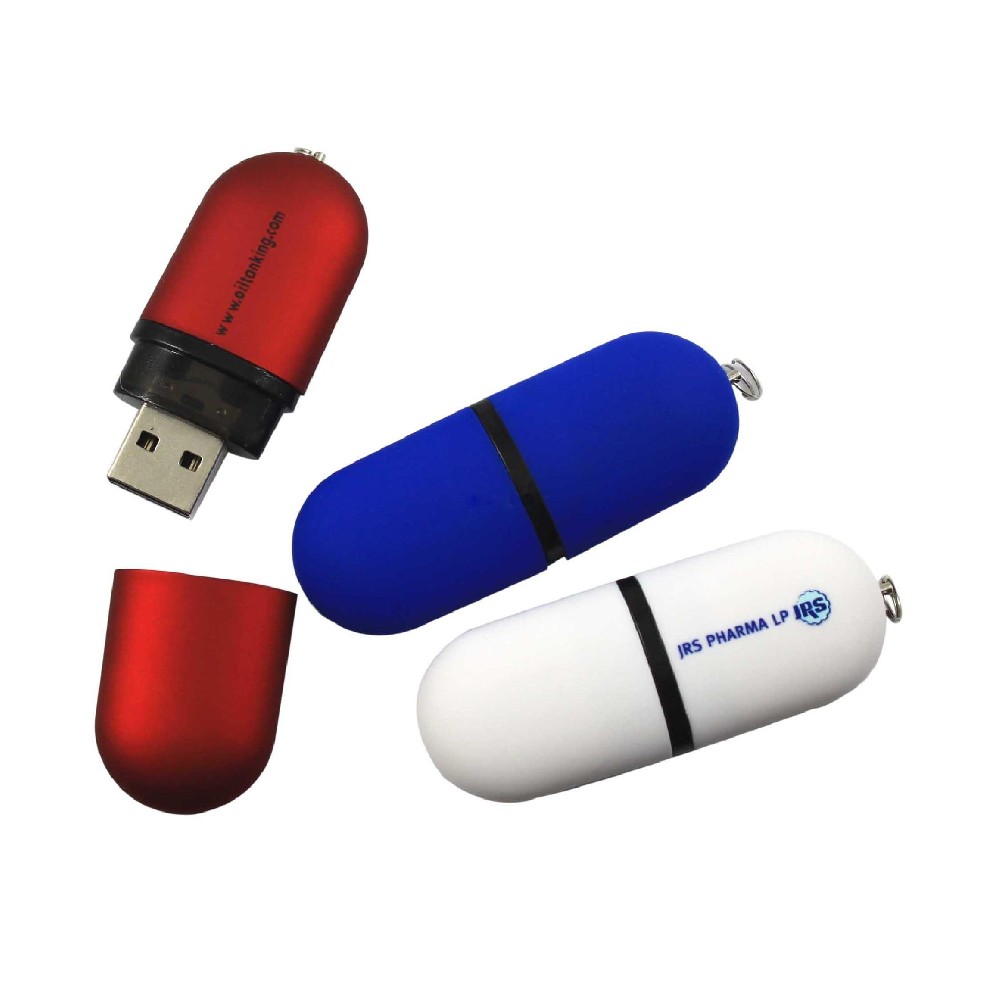 Plastic Capsule USB Flash Pen Drive 8GB Memory Custom Logo