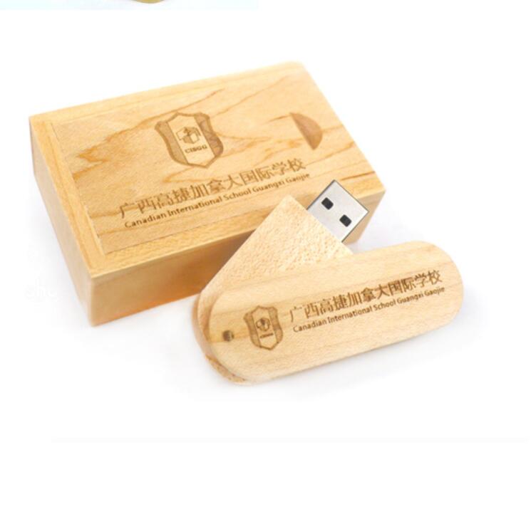 Custom Swivel Maple Wooden usb Flash Drive