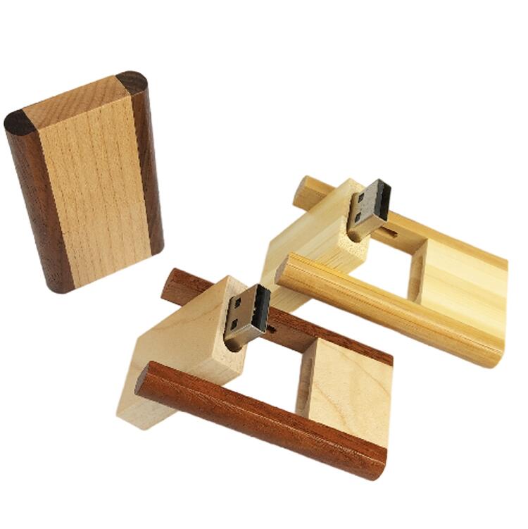 Wooden Flip USB Flash Drive