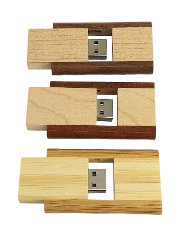 Wooden Flip USB Flash Drive