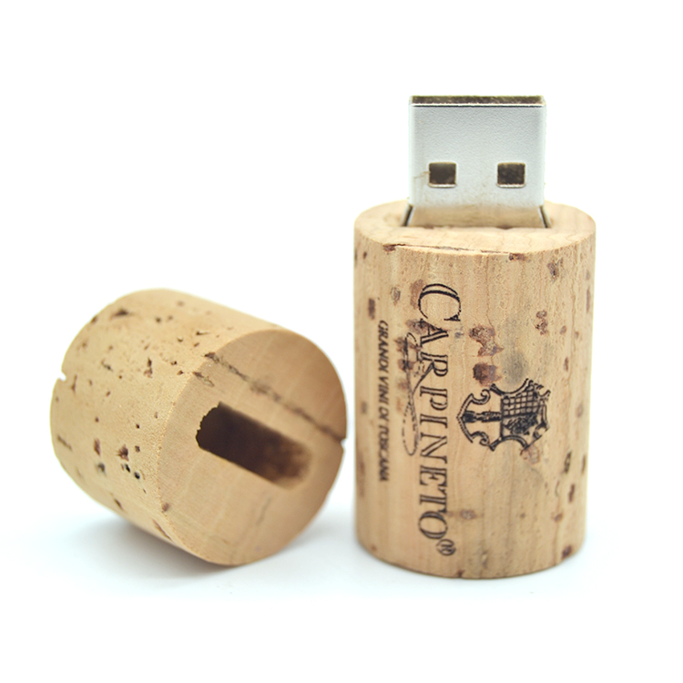 Cork shaped wooden usb flash drive