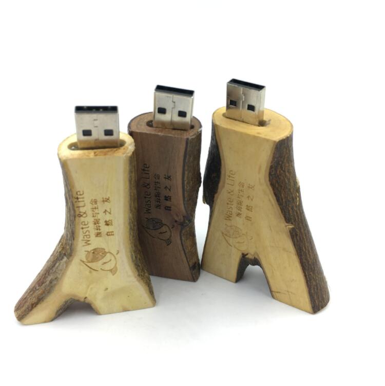Wooden branches USB flash drive